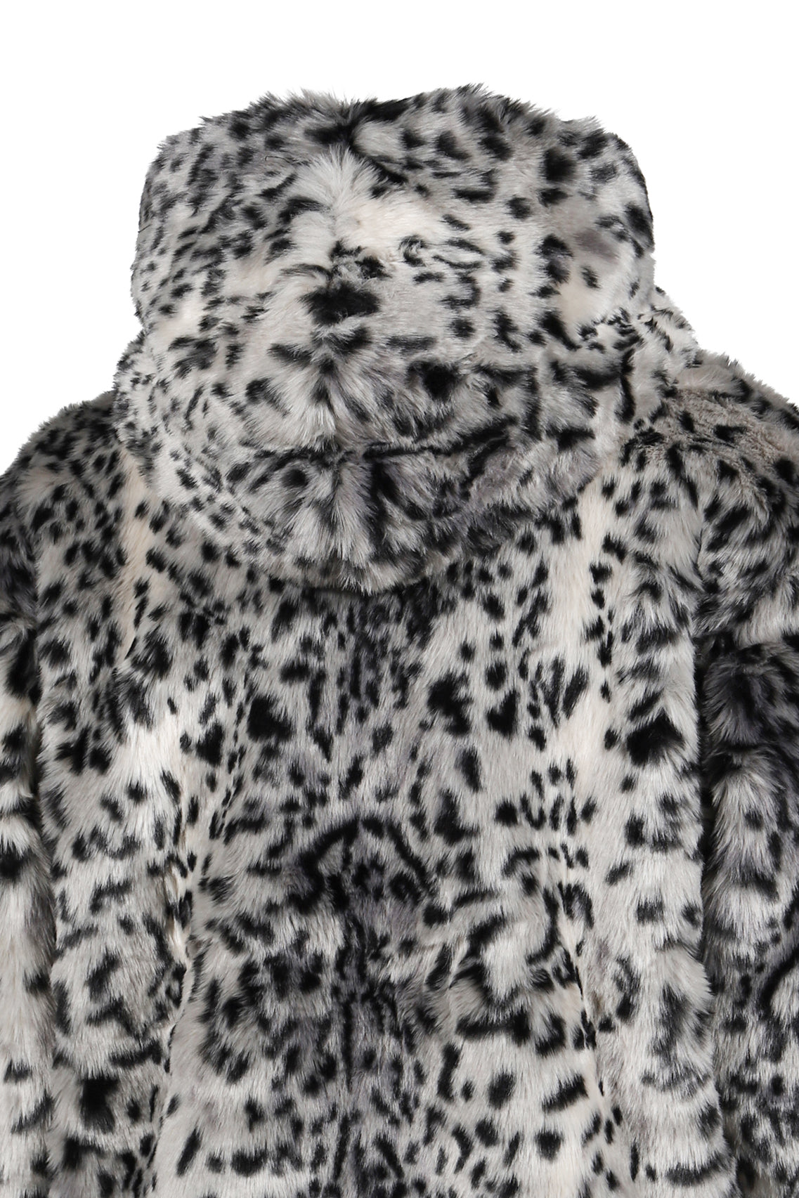 LEOPARD FUR JACKET / WHT/BLK