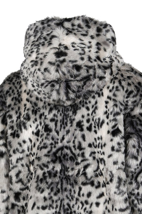 LEOPARD FUR JACKET / WHT/BLK