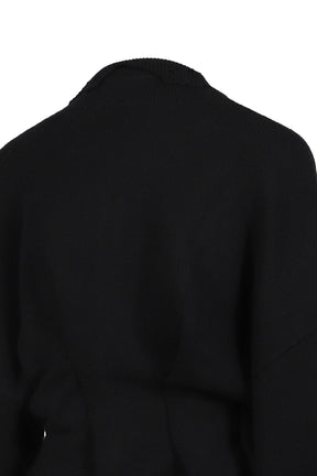 DISTRESSED CARDIGAN / BLK