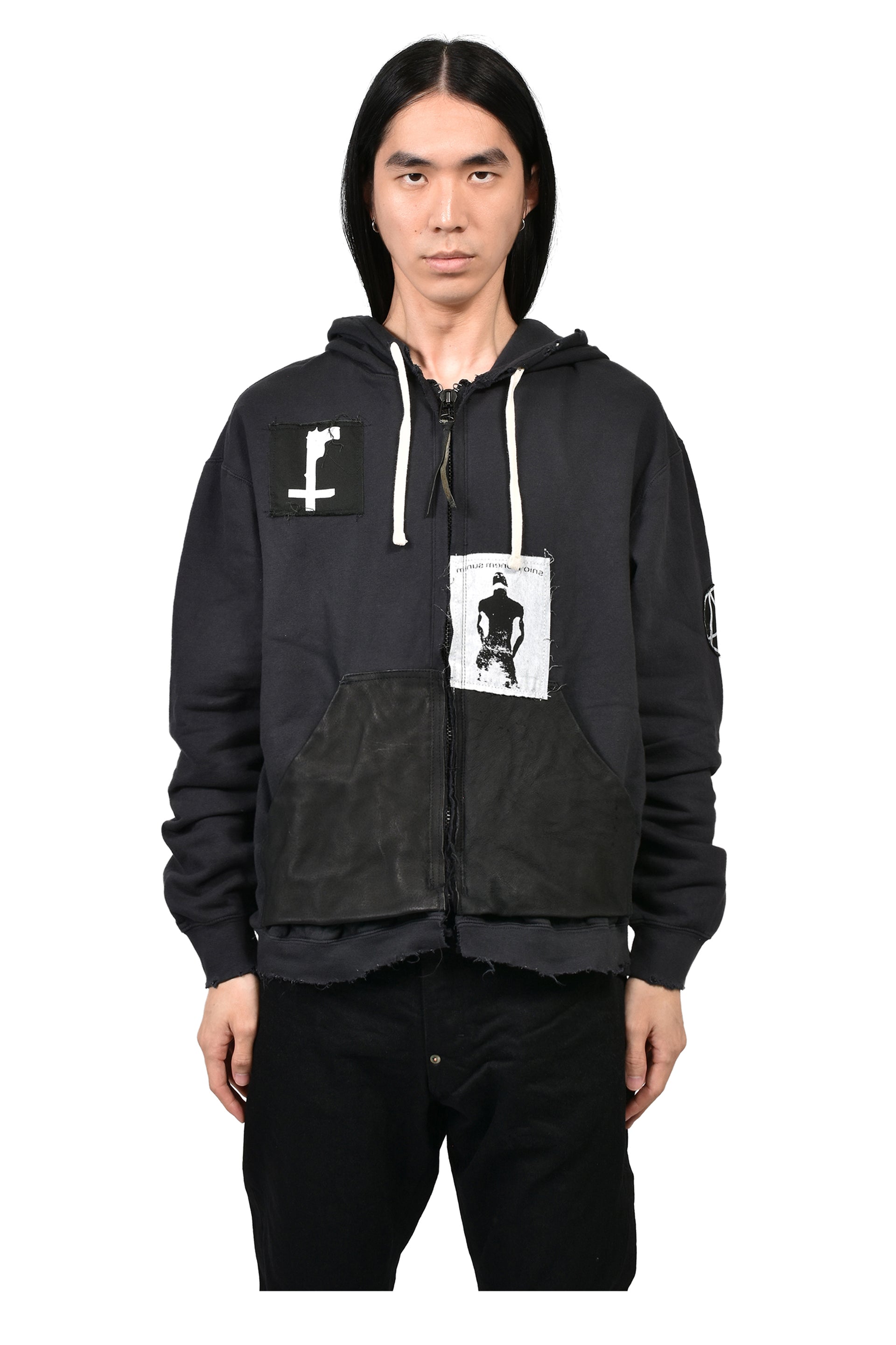 BOOTLEG ZIP UP HOODIE / BLK