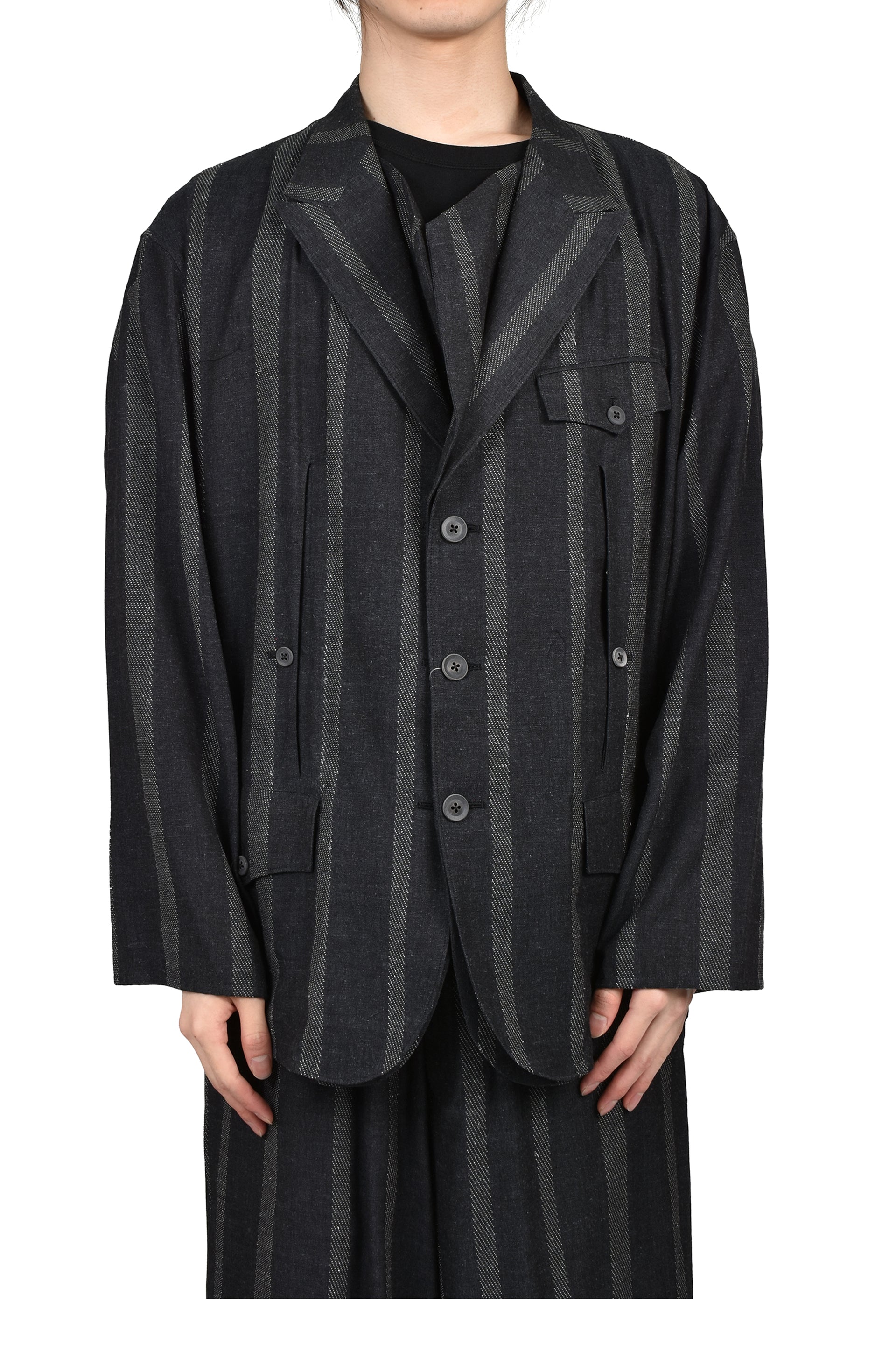 STRIPE JACKET / GRY