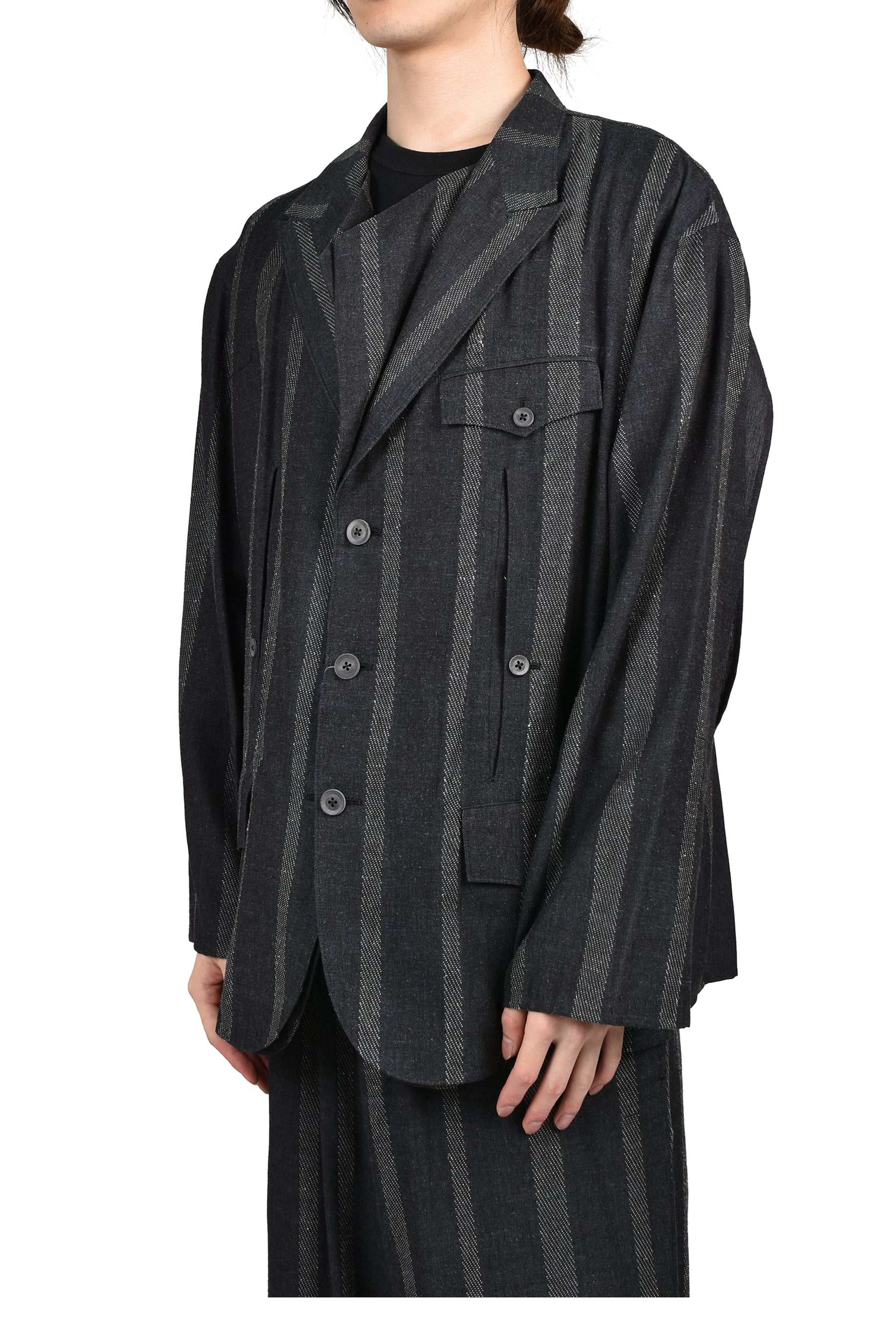 STRIPE JACKET / GRY