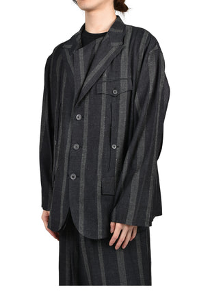 STRIPE JACKET / GRY