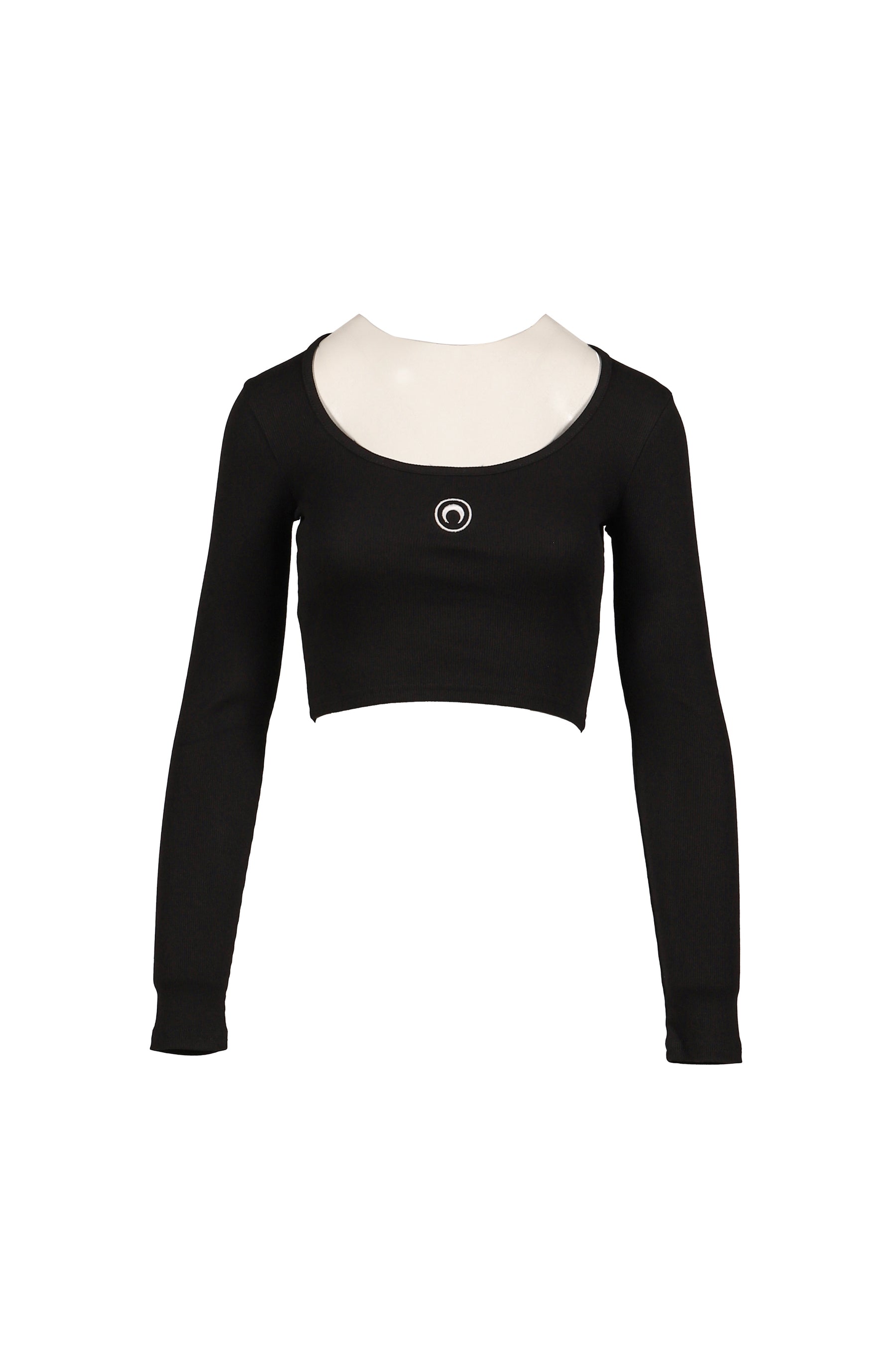 MOON LOGO JERSEY LS ROUNDNECK TOP / BLK