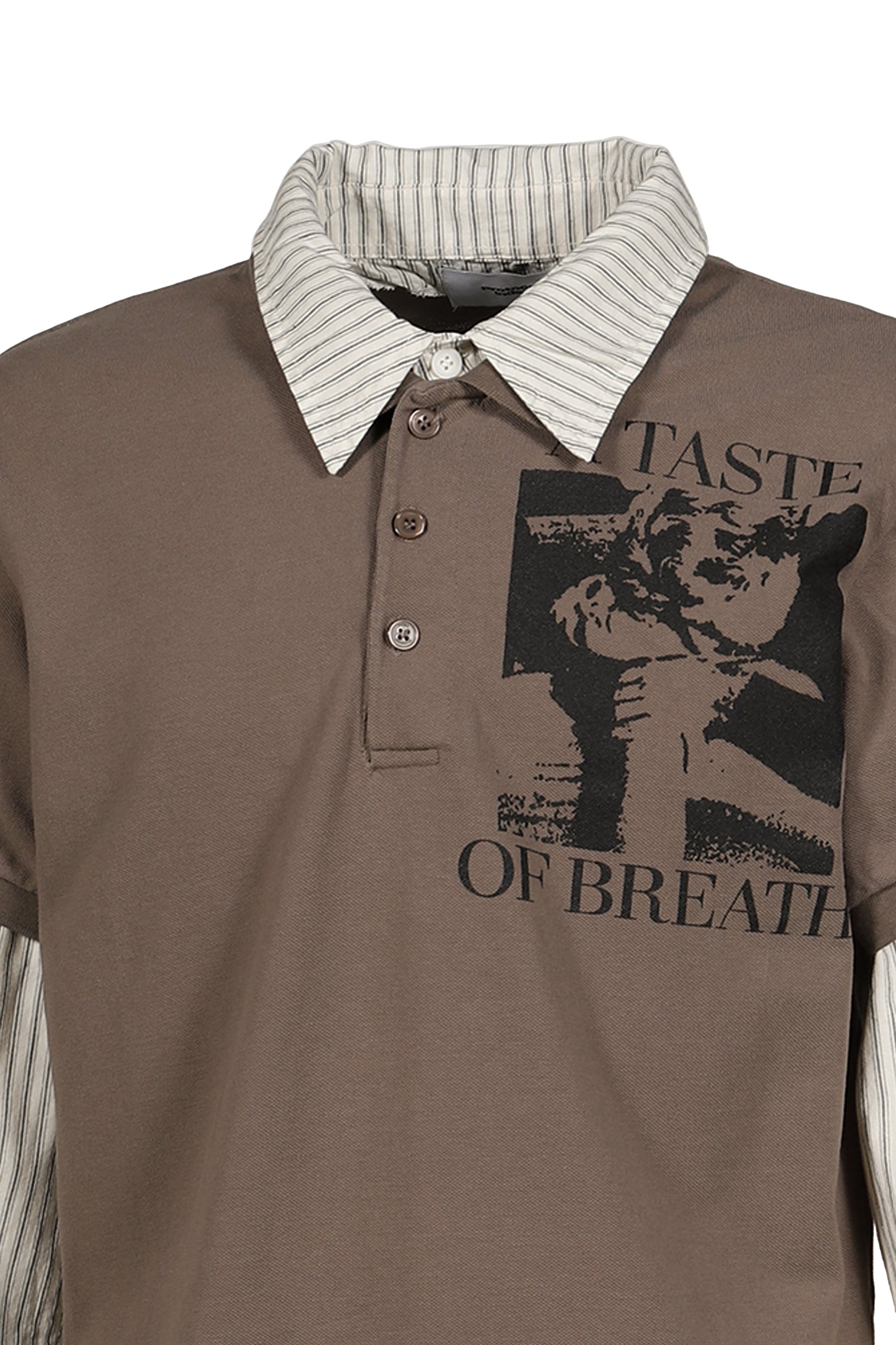 LAYERED POLO SHIRT / TAUPE