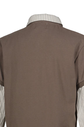 LAYERED POLO SHIRT / TAUPE
