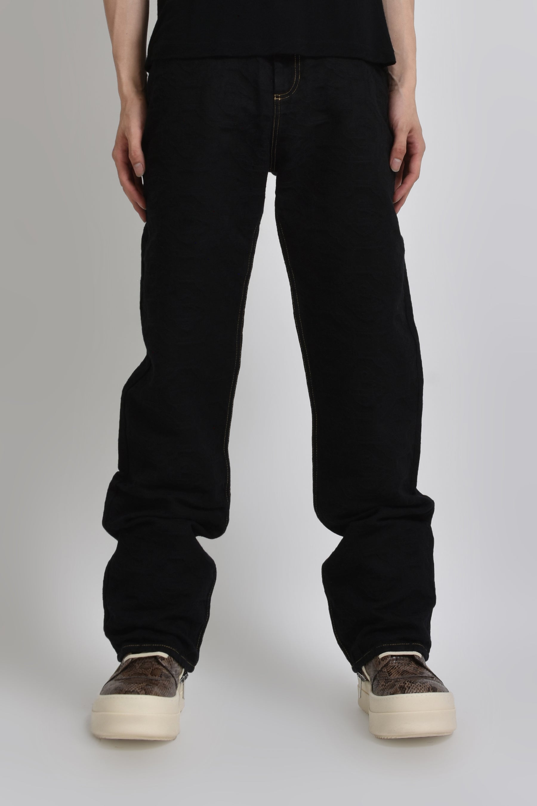 JACQUARD DENIM JEANS / BLK MONOGRAM