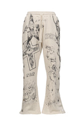 GRAFFITI MIRROR FACE SWEATPANTS / GRY