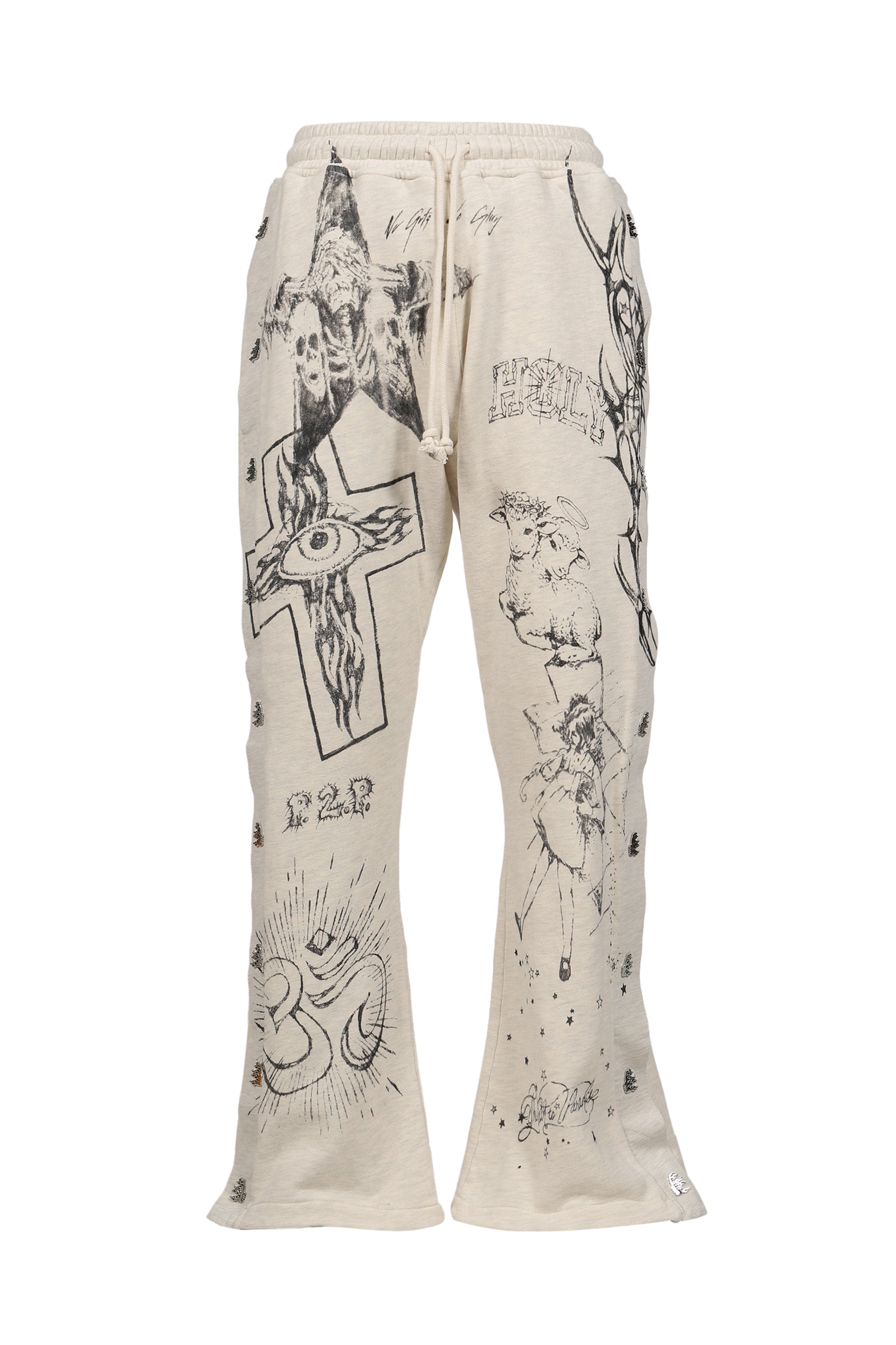 GRAFFITI MIRROR FACE SWEATPANTS / GRY