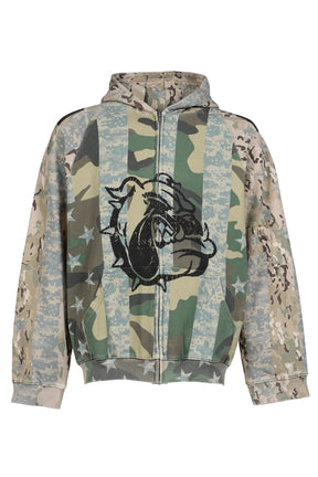 DISTRESSED CAMO HOODIE / CAMO