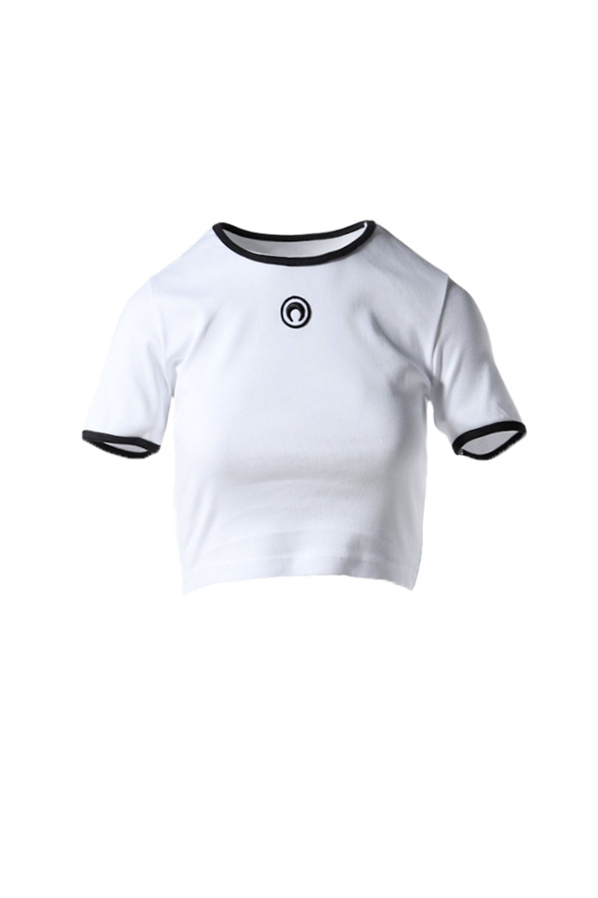 MOON LOGO JERSEY CROPPED TOP / WHT