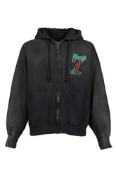 #7 VINYL ZIP HOODIE AGED / BLK