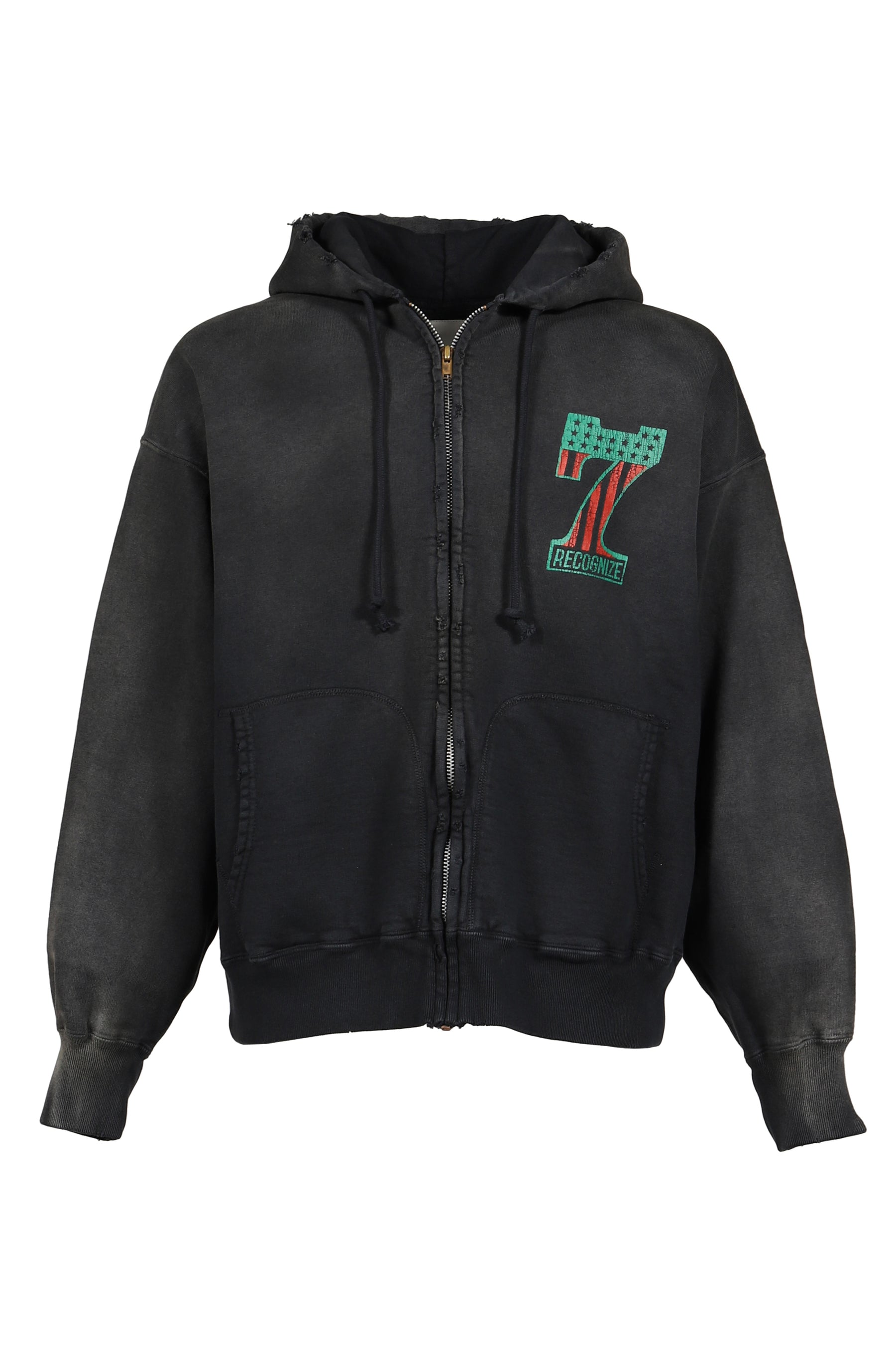 #7 VINYL ZIP HOODIE AGED / BLK