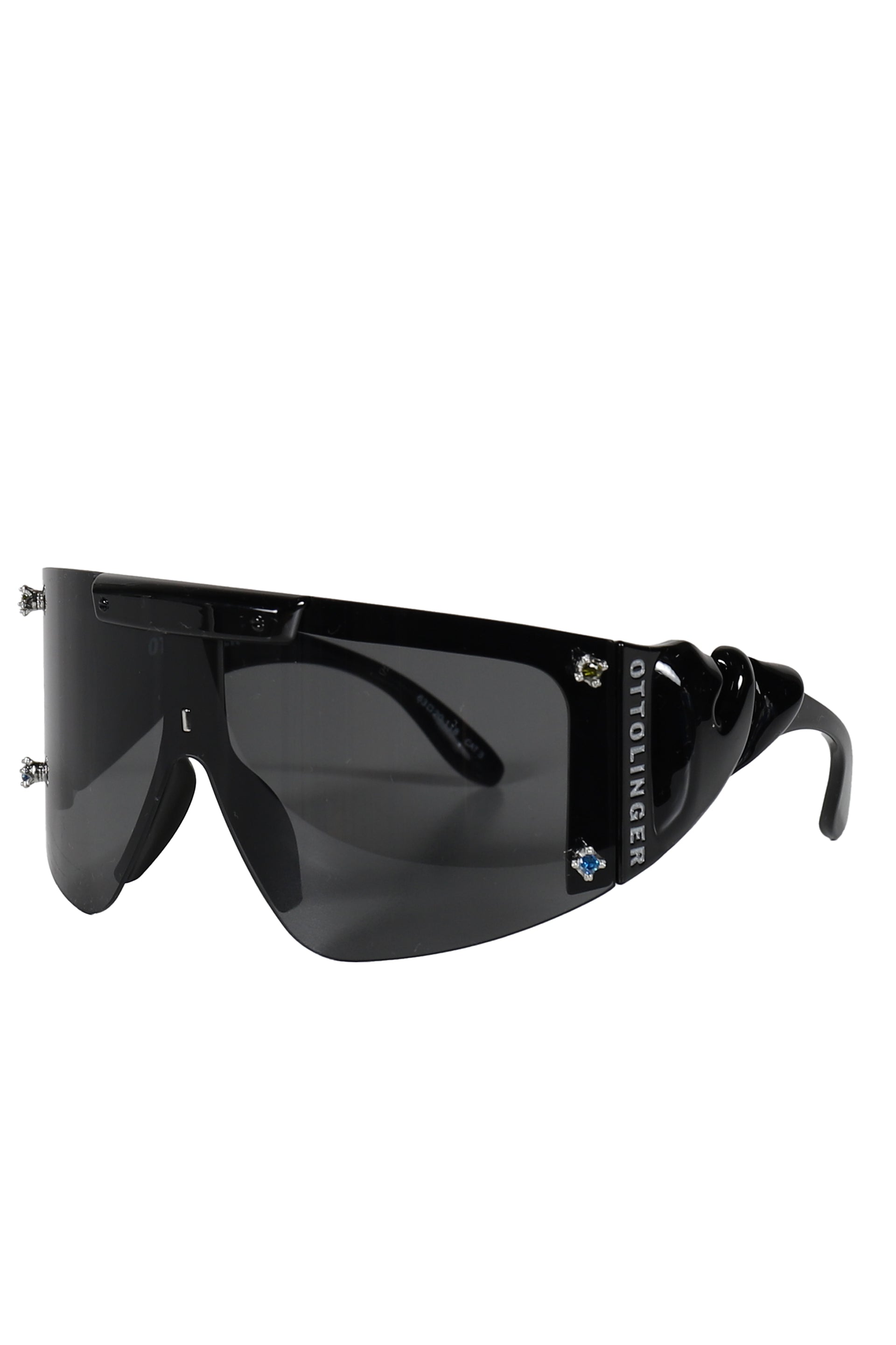 GEM-STUD KNOTTED SUNGLASSES / BLK