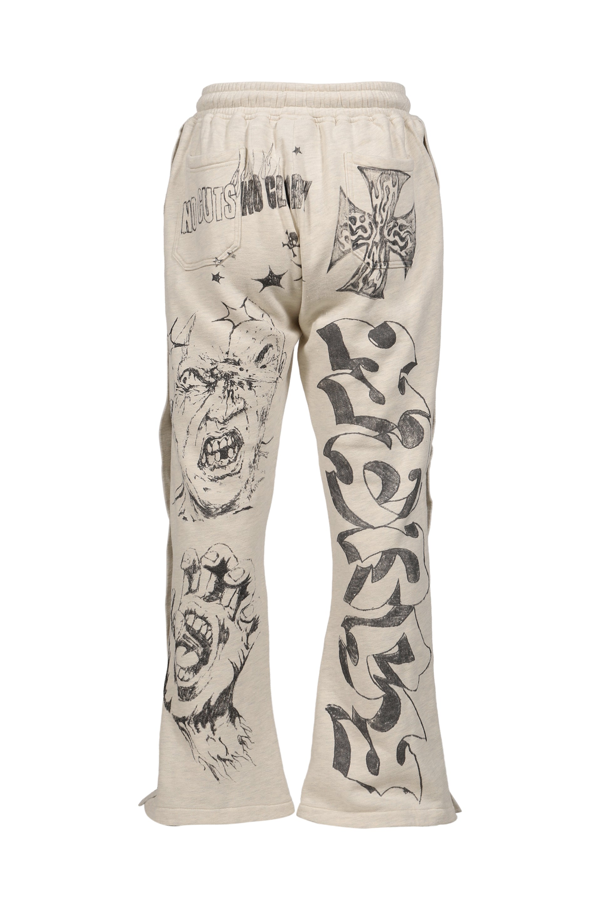 GRAFFITI MIRROR FACE SWEATPANTS / GRY