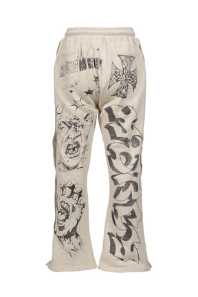 GRAFFITI MIRROR FACE SWEATPANTS / GRY