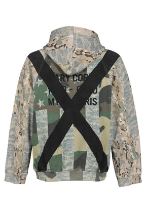 DISTRESSED CAMO HOODIE / CAMO