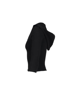 3/4 G WAFFLE BUTTON FLY TEE / BLK
