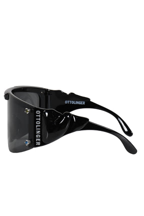 GEM-STUD KNOTTED SUNGLASSES / BLK