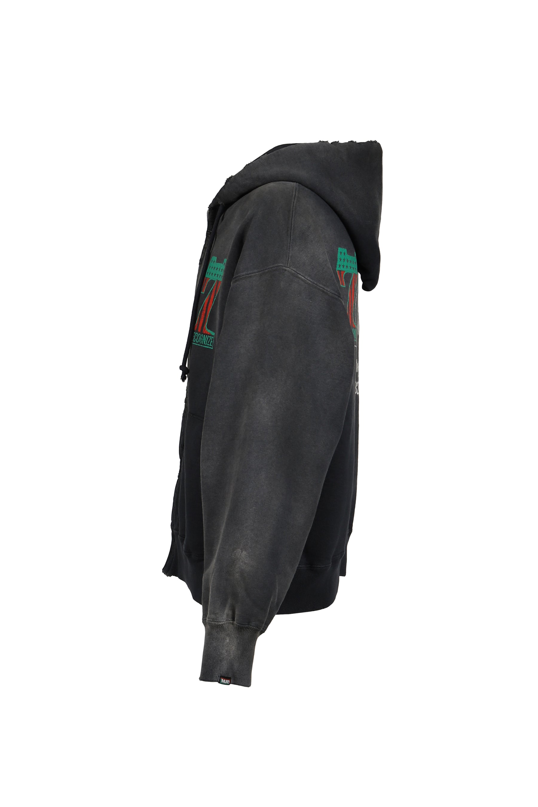 #7 VINYL ZIP HOODIE AGED / BLK