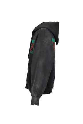 #7 VINYL ZIP HOODIE AGED / BLK