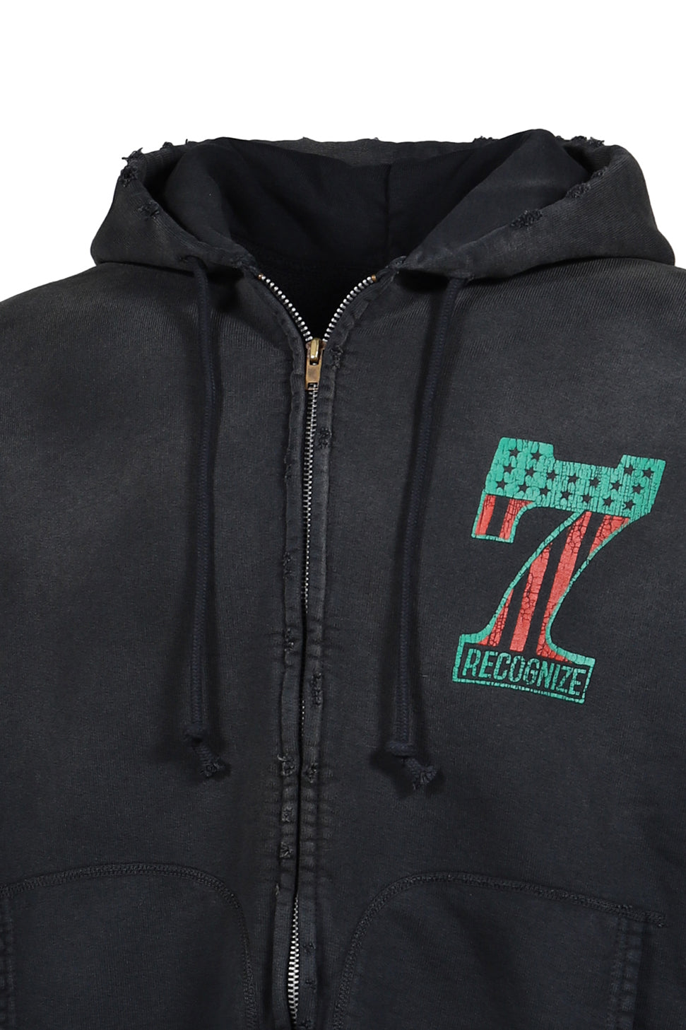 #7 VINYL ZIP HOODIE AGED / BLK