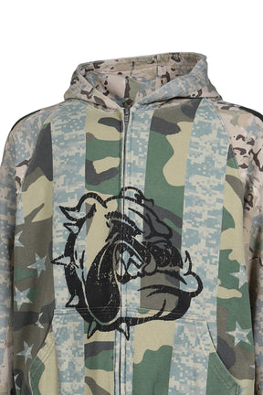 DISTRESSED CAMO HOODIE / CAMO