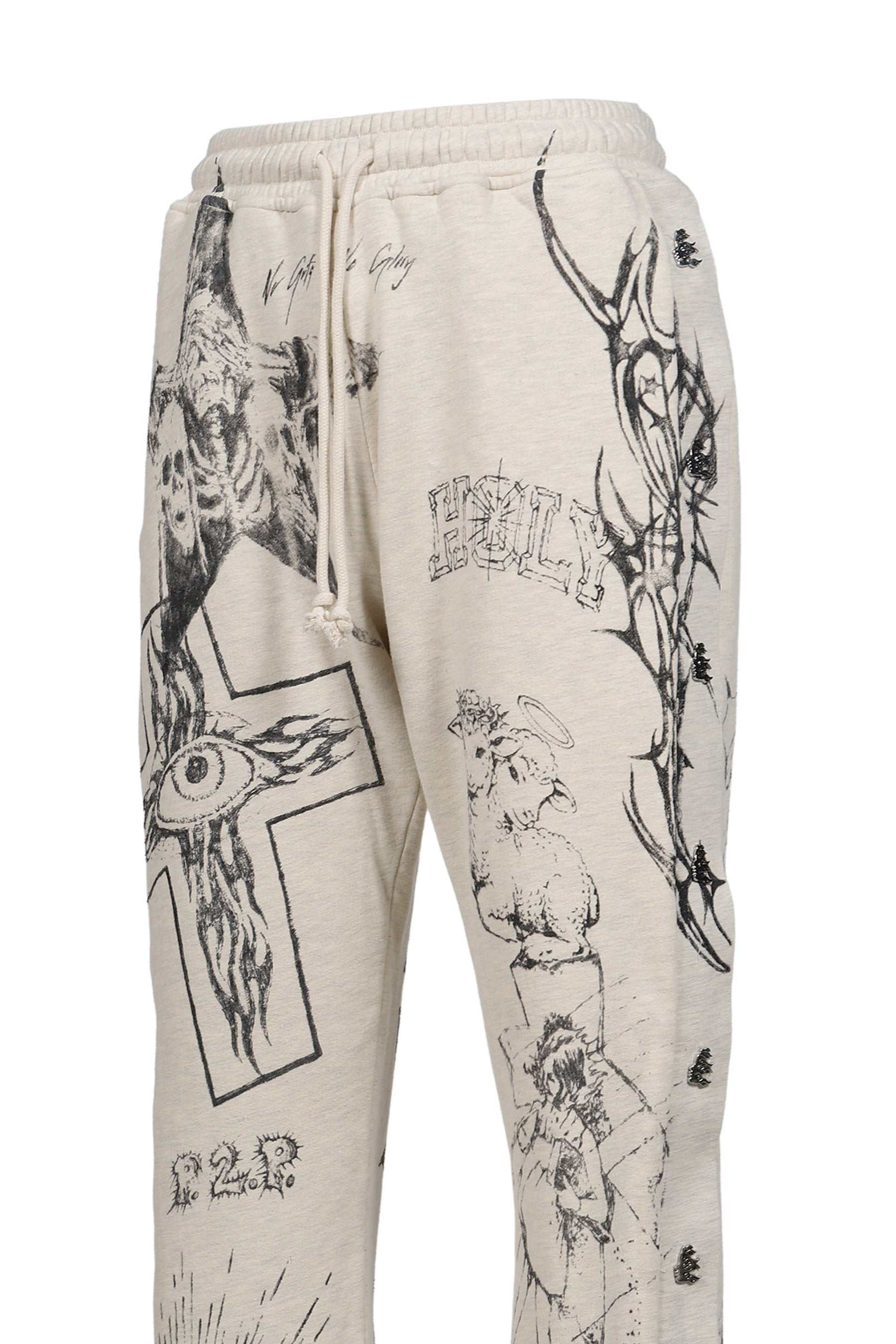 GRAFFITI MIRROR FACE SWEATPANTS / GRY