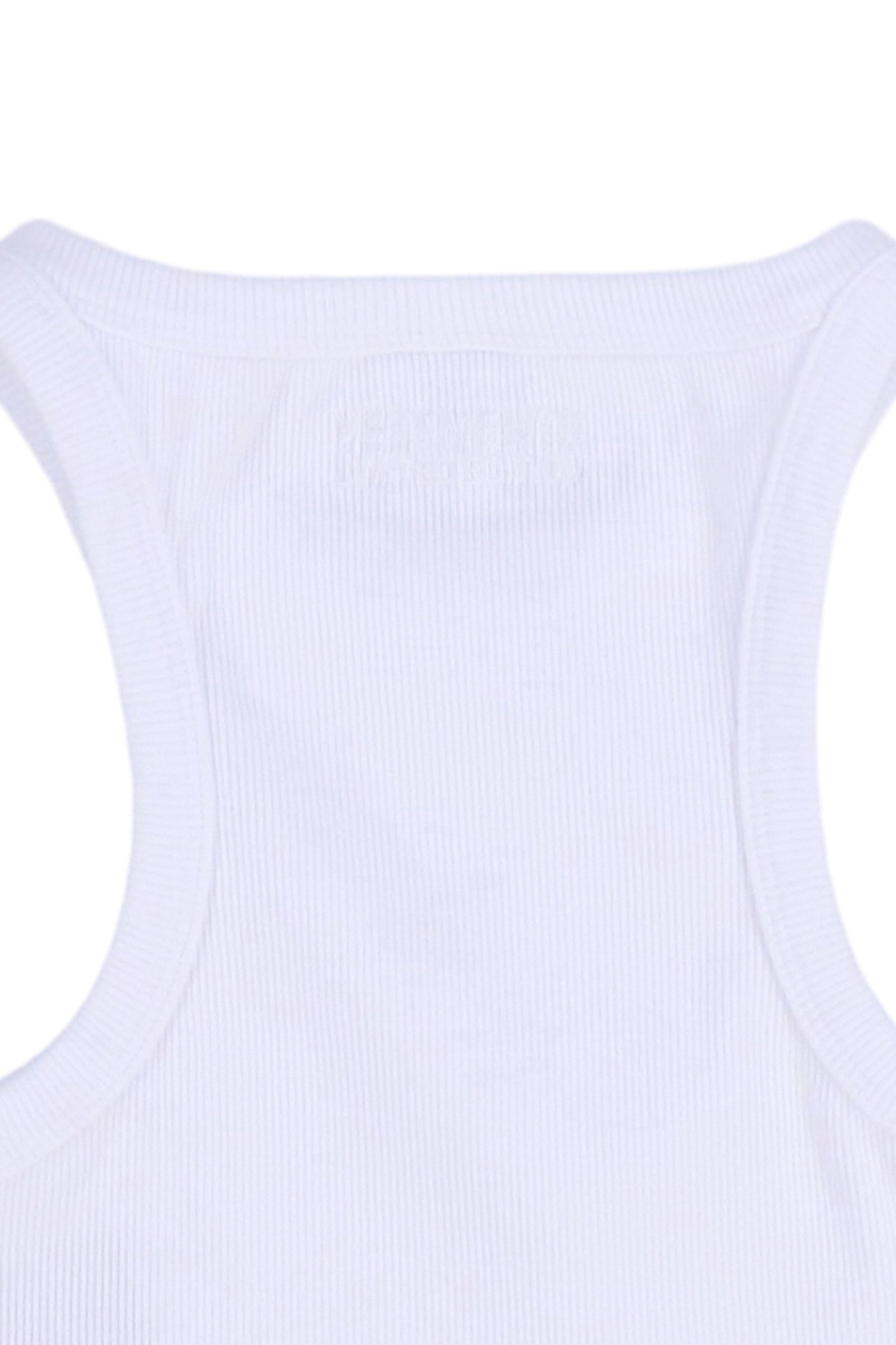 CROPPED RACING TANK TOP / WHT