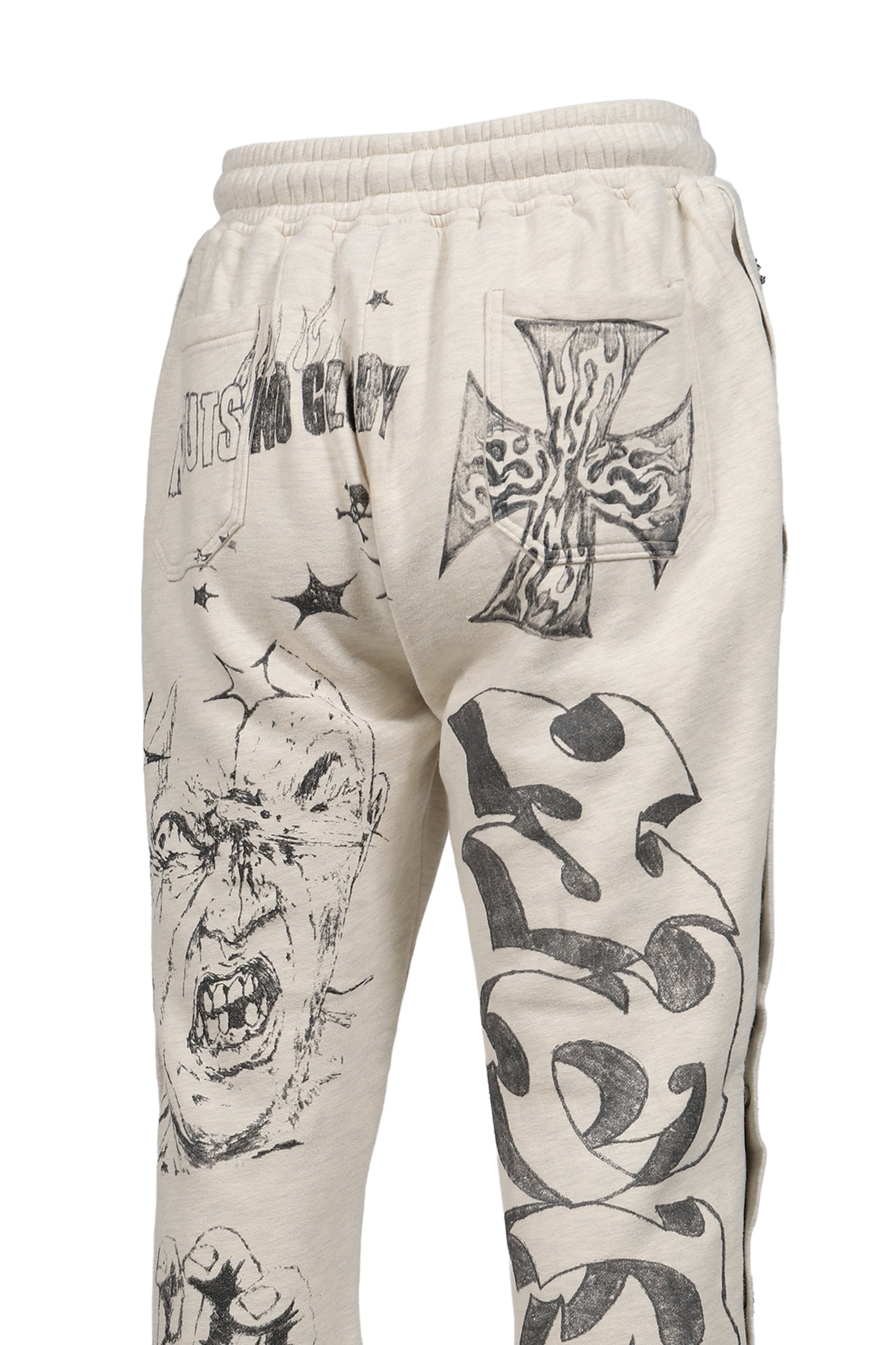 GRAFFITI MIRROR FACE SWEATPANTS / GRY