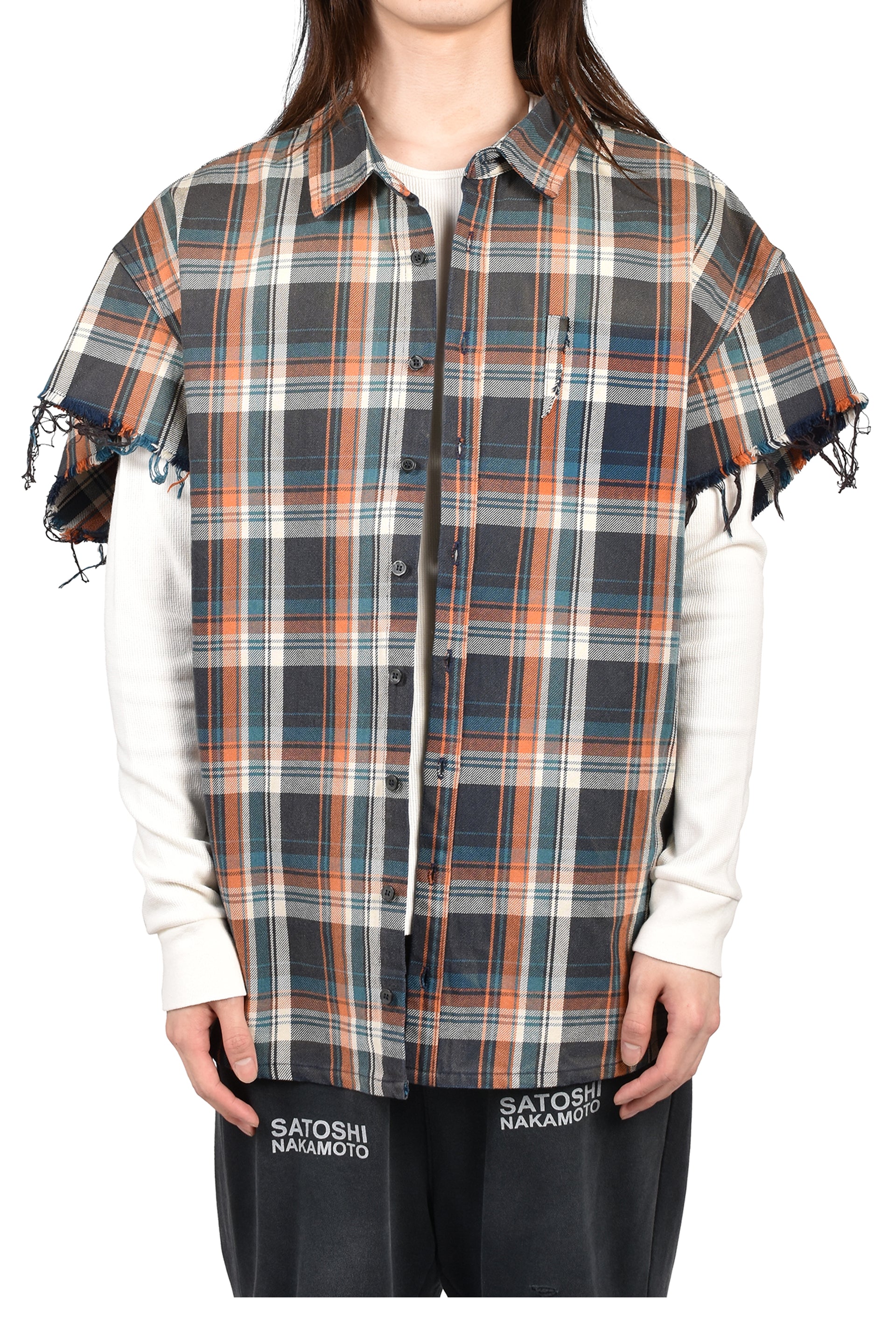 BENDER CUT OFF FLANNEL / ORG PLAID