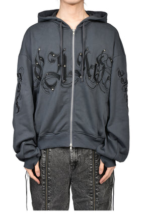 WASHED CHAOS HOODIE / BLK