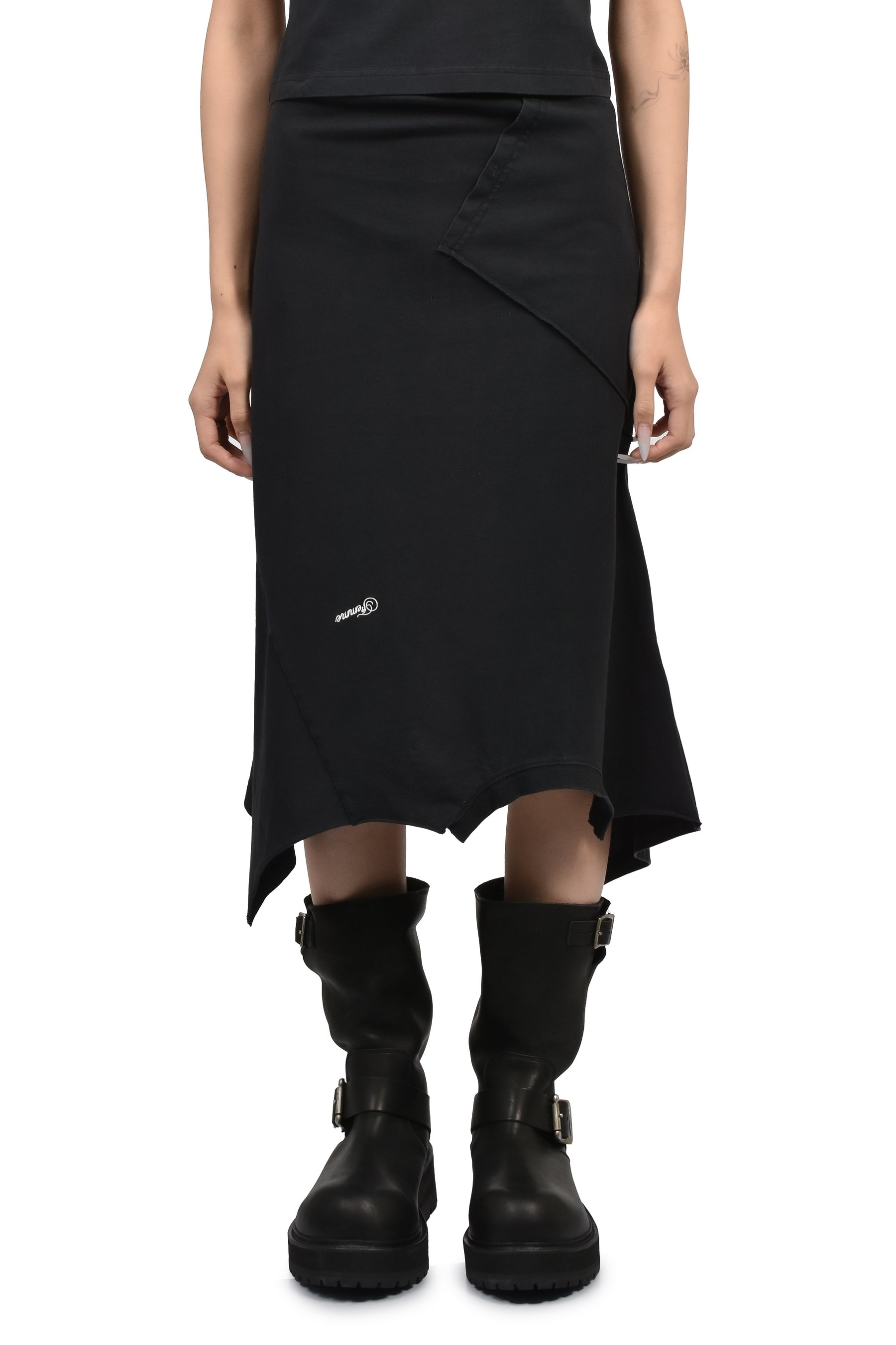 WOMEN UPSIDE-DOWN SKIRT / BLK