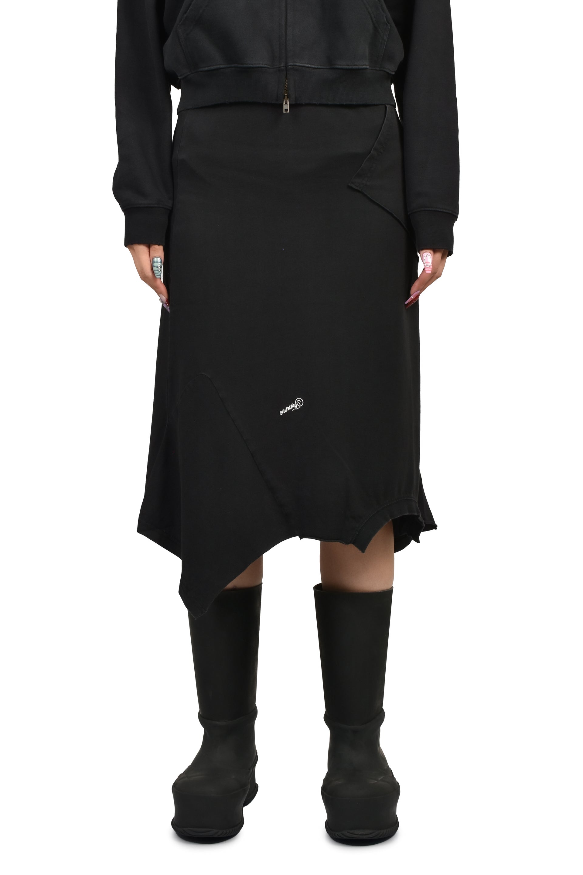 FEMME UPSIDE-DOWN SKIRT / BLK
