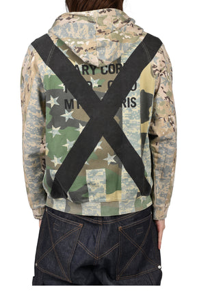DISTRESSED CAMO HOODIE / CAMO
