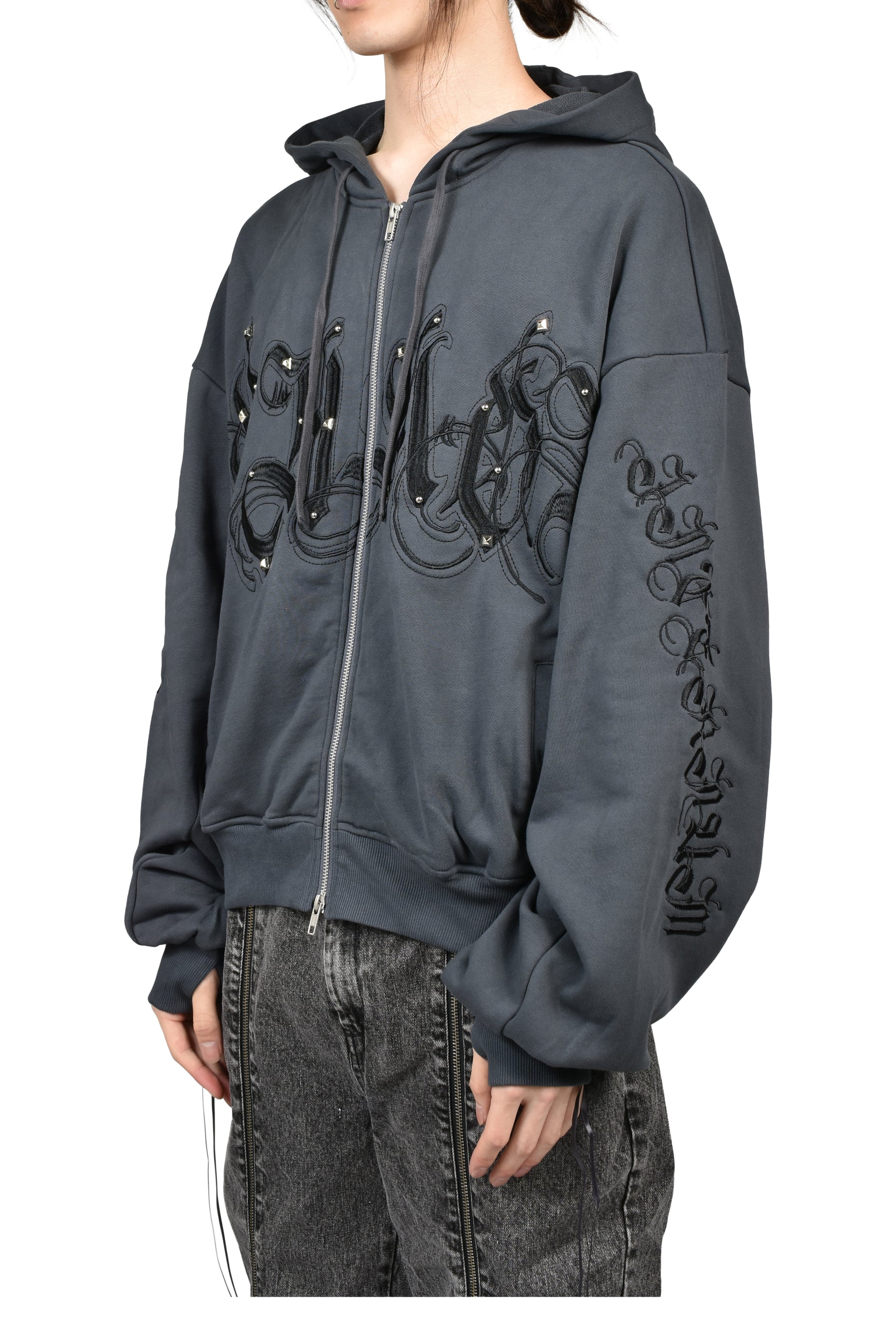 WASHED CHAOS HOODIE / BLK