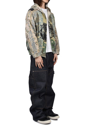 DISTRESSED CAMO HOODIE / CAMO