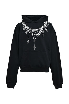 NECKLACE HOODIE / BLACK 