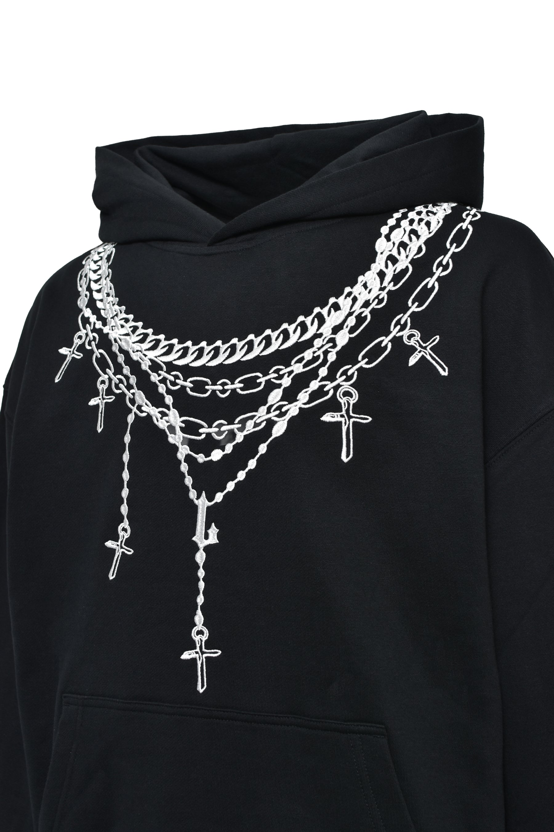 NECKLACE HOODIE / BLACK 