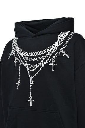 NECKLACE HOODIE / BLACK 