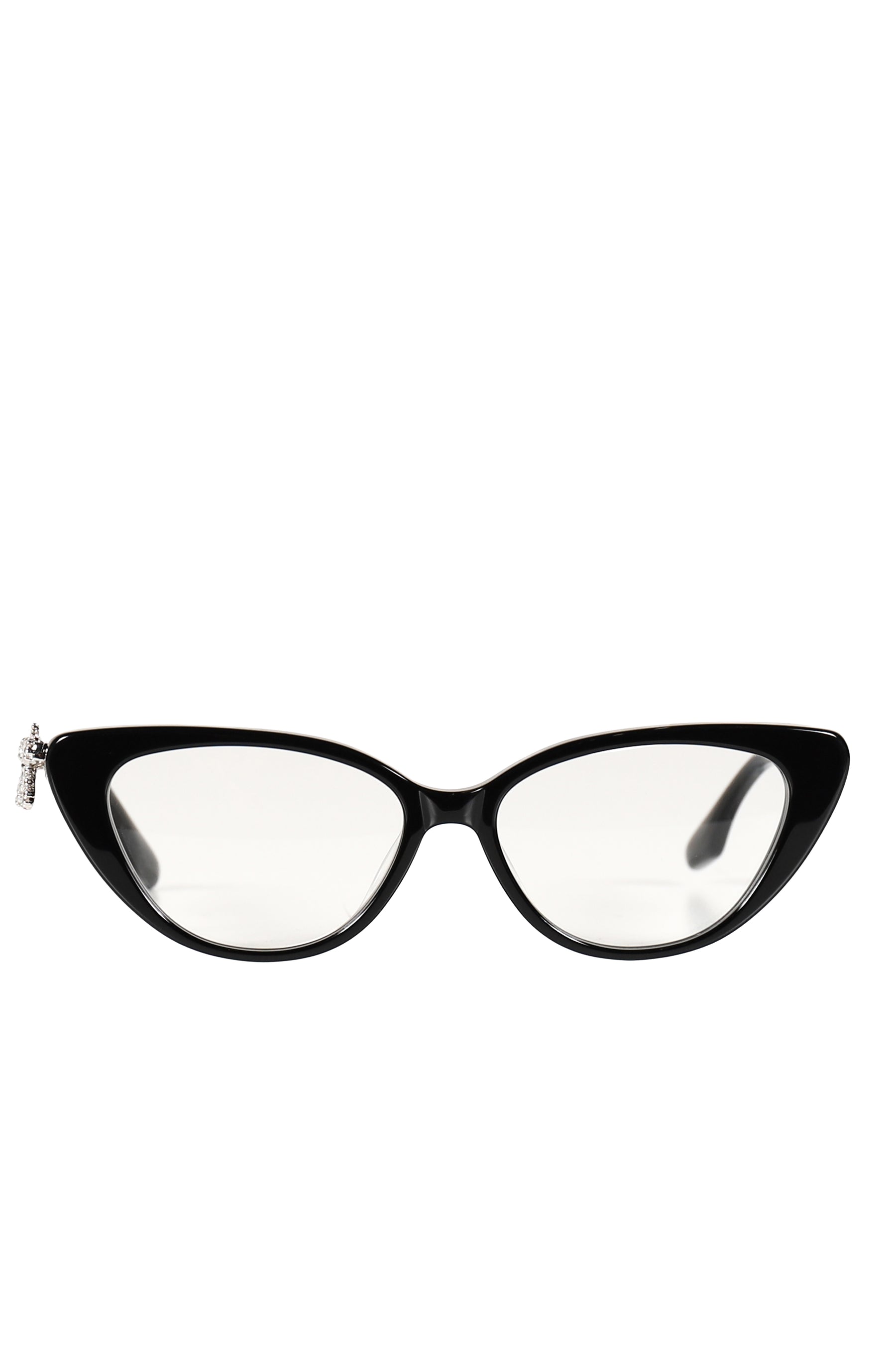 GEMSTONE BOWKNOT GLASSES SIDE BOW / BLK 