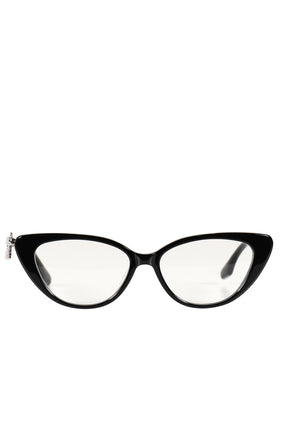 GEMSTONE BOWKNOT GLASSES SIDE BOW / BLK 