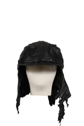 BOMBER HAT SCRAP LEATHER / BLK 