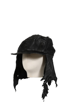 BOMBER HAT SCRAP LEATHER / BLK 