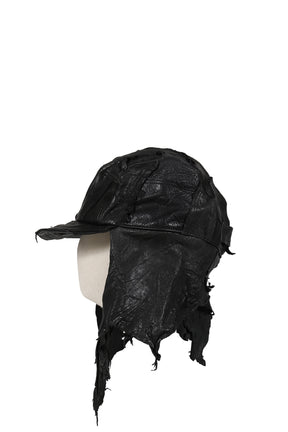 BOMBER HAT SCRAP LEATHER / BLK 
