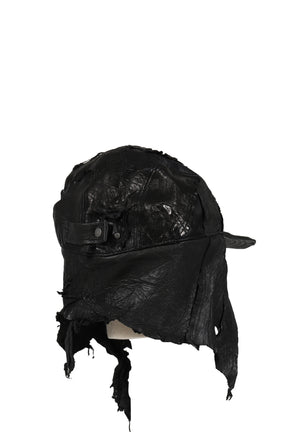 BOMBER HAT SCRAP LEATHER / BLK 