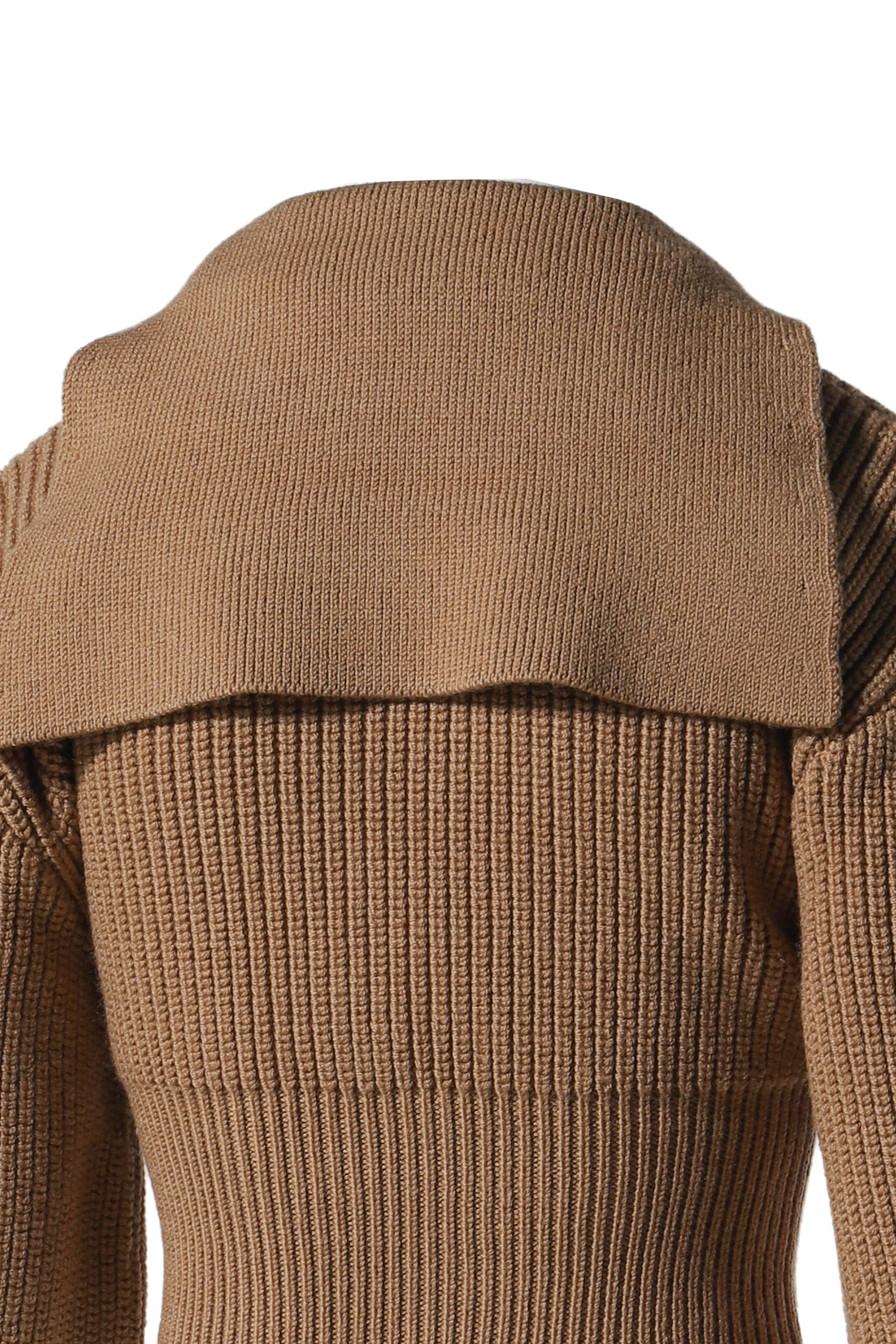 MS HALF CARDIGAN KNIT SAILOR SWEATER / CAMEL