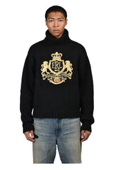 UNISEX CREST SWEATER KNIT / BLK