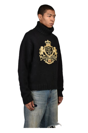 UNISEX CREST SWEATER KNIT / BLK
