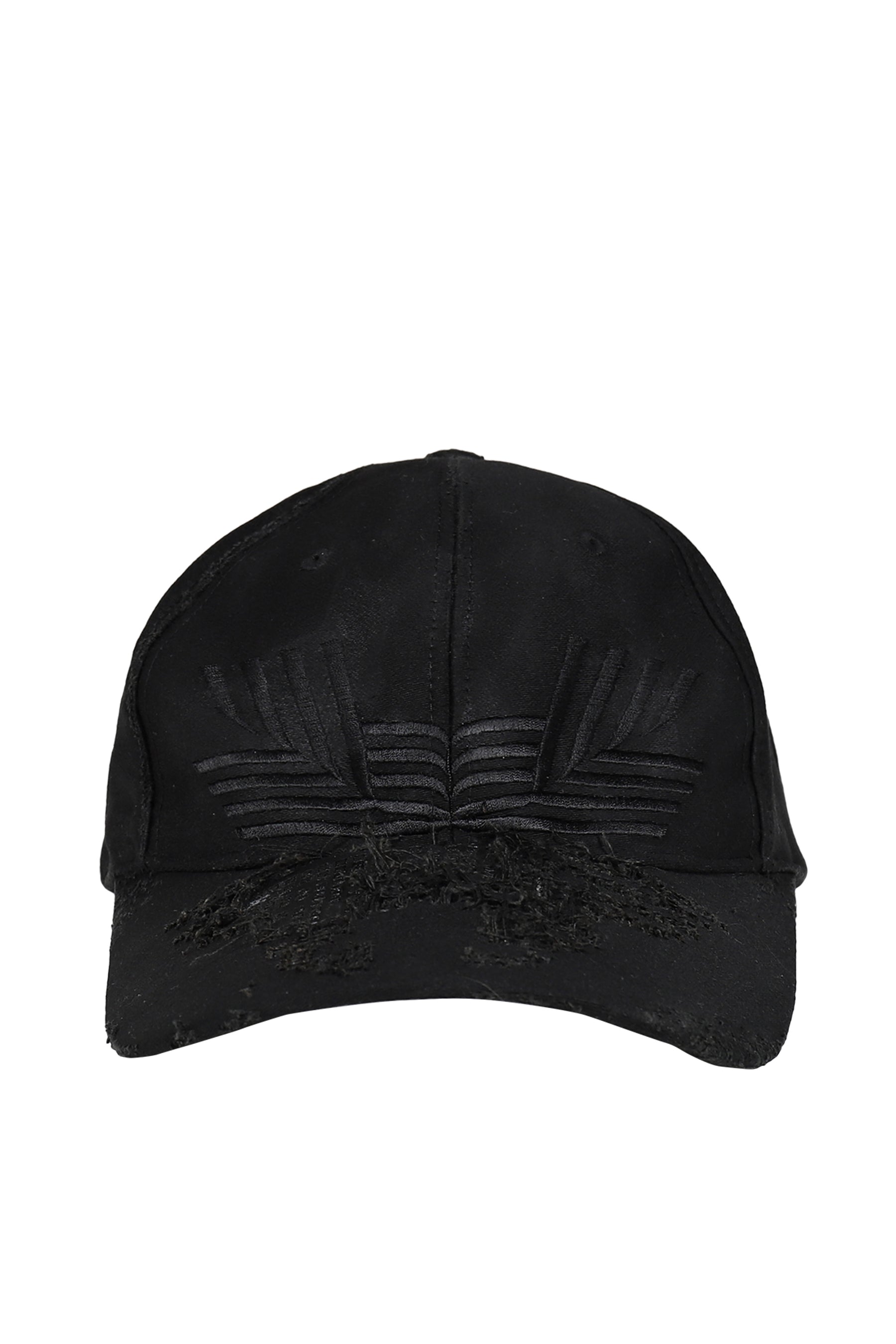 LASER CUT WAXED DAMAGED CAP / BLK